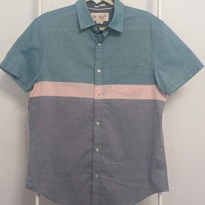 Original Penguin Colorblock Short Sleeve Button Down Heritage Slim Fit Medium